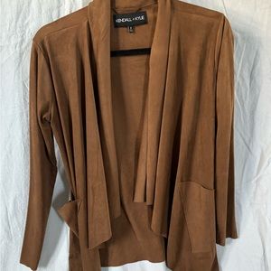 Kendall+Kylie NWOT brown faux suede cardigan (S)